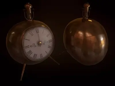 Nautical Roman Clock Vintage PBR Free low-poly 3D model