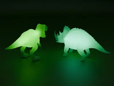 Dinosaur indirect lighting Low-poly 3D model