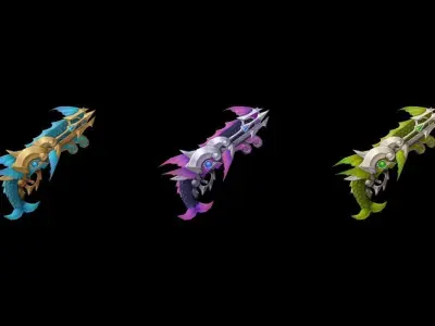Atlantis Gun Low-poly 3D model