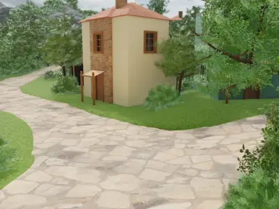 Mountain Village 3D model 2