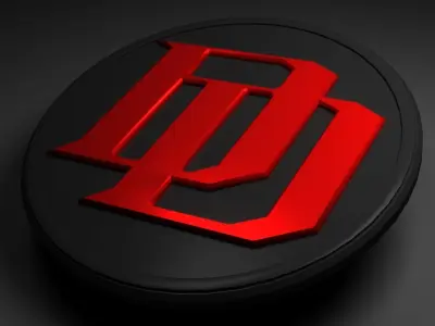 Daredevil logo animated Low-poly 3D model
