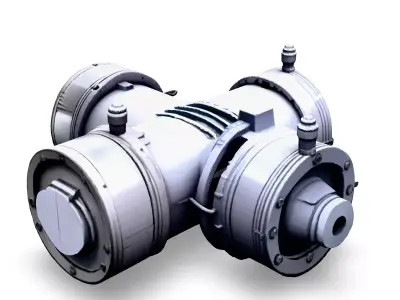 SciFi Industrial Engine Model Low-poly 3D model