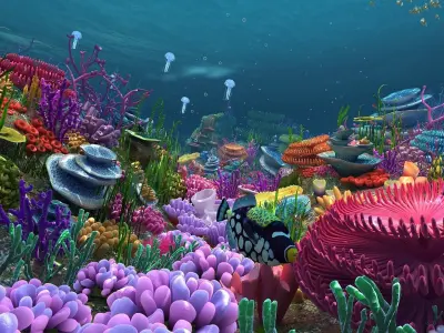 Underwater World 3d model life seascape Low-poly 3D model