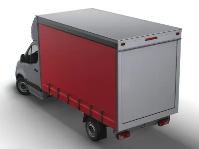 Mercedes Benz Sprinter Luton Curtainsider 2023 3D model
