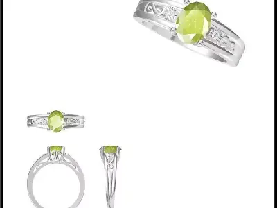 JCD Format Antique color stone rings ring cad 3D print model