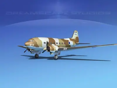 Douglas C-47 Dakota IADF 3D model