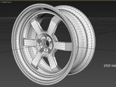 Wheels Volk TE37V Low-poly 3D model