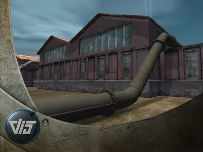 Pipe construction set Low-poly 3D model
