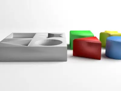 Match Block Toddler Toy 3D model