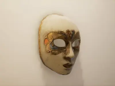 S00078 Venetian Decorative Mask LowPoly Low-poly 3D model