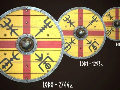 Viking Shield 04 Low-poly 3D model