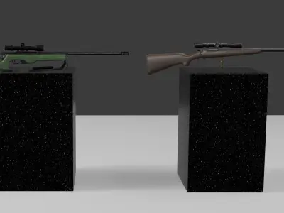 sniper weapons Low-poly 3D model