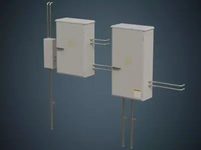 Utility Box 1A Low-poly 3D model