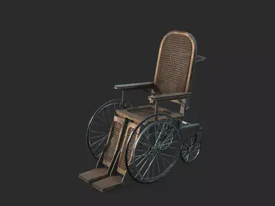 Medical equipment Old-fashioned wheelchair 3D model