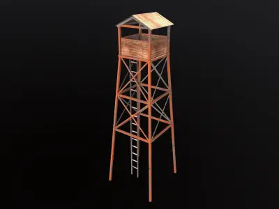 Old Wooden Watchtower Low-poly Free low-poly 3D model