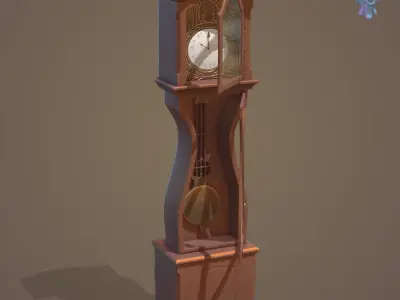 Old Clock Low-poly 3D model