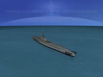 Gato Class Submarine SS-238 USS Wahoo 3D model