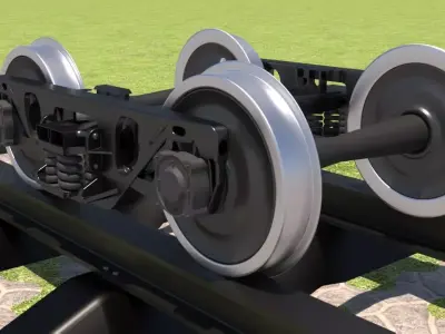 Train axle  Free 3D model
