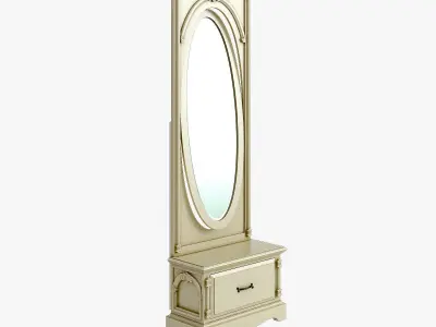 Victorian Hallway Mirror Old White 3D model