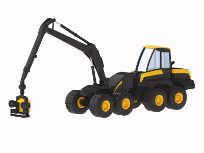 Harvester Forestry Ergo Low-poly 3D model