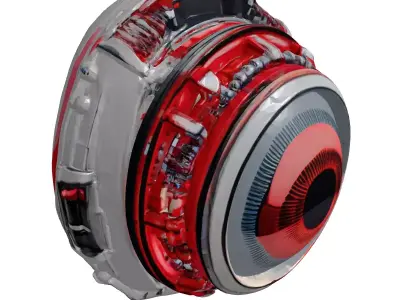 Futuristic Cybernetic Eye Implant 3D model