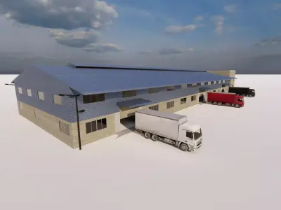 Warehouse-Warehouse Building 3D model 5