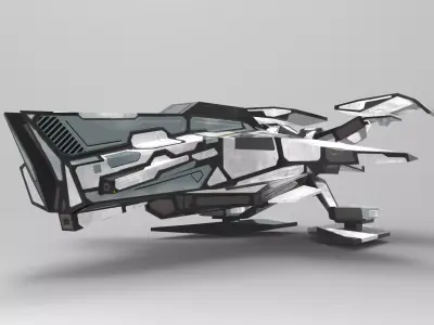 Spaceship M01-V2 Low-poly 3D model