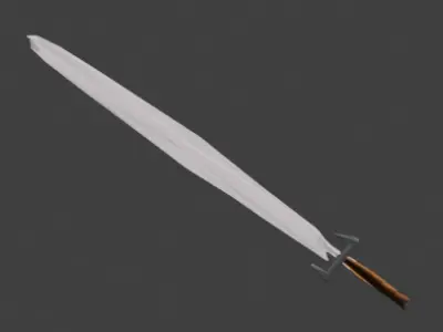Medieval Fantasy Sword Game Ready Lowpoly Model Free low-poly 3D model
