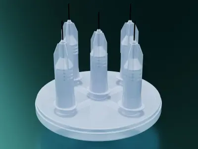 Multi Injector 5 Needles Circular Transparent 3D model