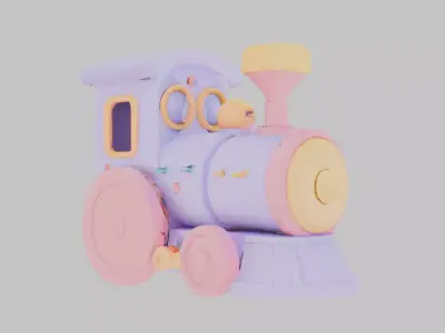 Toon Train Low-poly 3D model