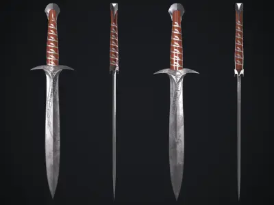 Sting Sword from The Lord of the Rings Movie Low-poly 3D model