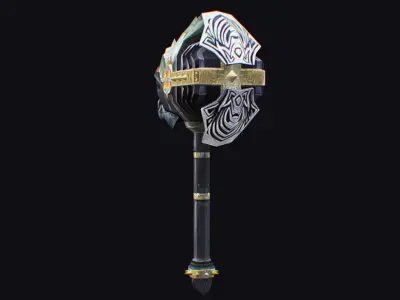 Hammer Mace Maul Bludgeon Mallet Breaker Sledgehammer Melee Low-poly 3D model buy