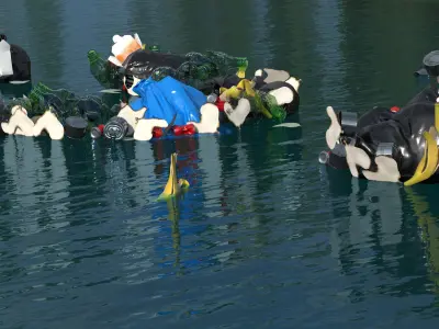 Trash Word Formation on Water Surface 3D model