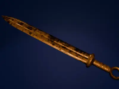 Roman bronze sword Free low-poly 3D model