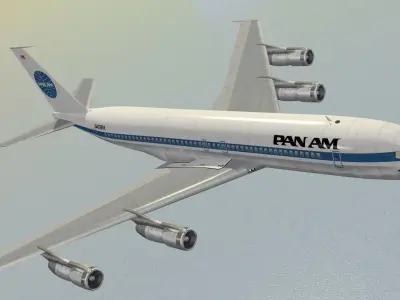 Boeing 707-300 Pan Am 1970s-1980s Livery 3D model