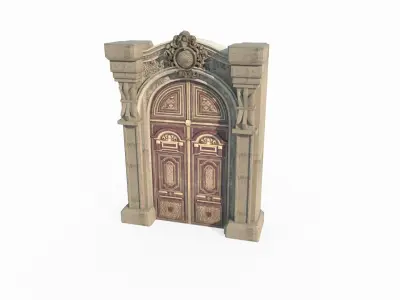 Classical entrance of architectural structure 3D model
