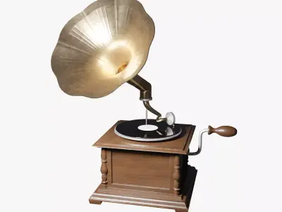Antique Gramophone Low-poly 3D model