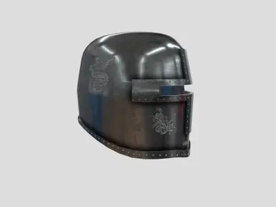 Medieval Closed Face Helm Low-poly 3D model