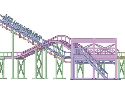 roller coaster full Free 3D model