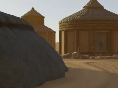 Desert Village Layout 3D model