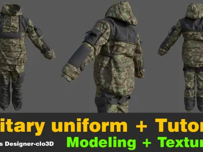 Military uniform 3D model get