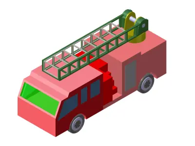 Fire fighting Truck Toy 3d model  3D model