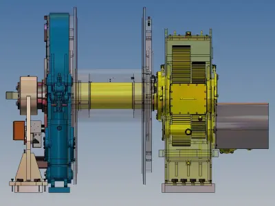 Escort towing winch H 250 kN 3D model