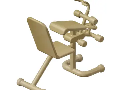 Wooden Gym Fitness Weight Bench Toy 3D model