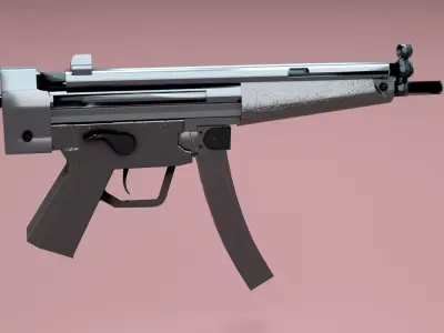 GUN HKSP5 - Model and Textures - Low-poly 3D model Low-poly 3D model