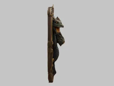 Three Headed Dragon Emblem Low-poly 3D model