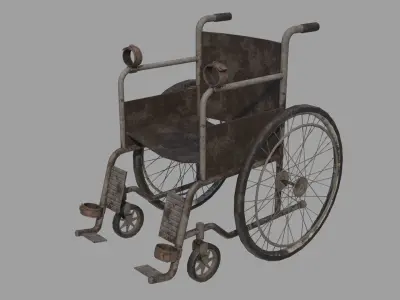 Abandoned Wheelchair Low-poly 3D model