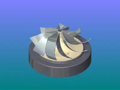 Impeller with 9 blades 3D model