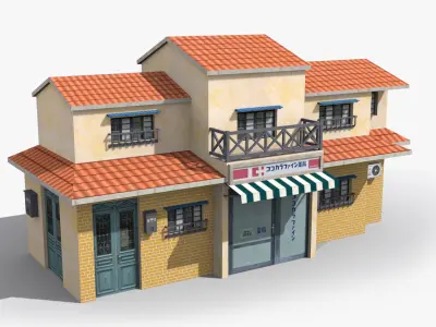 Japanese House x15 Low-poly 3D model purchase