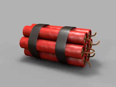Electronic Dynamite Timer Bomb 3D model